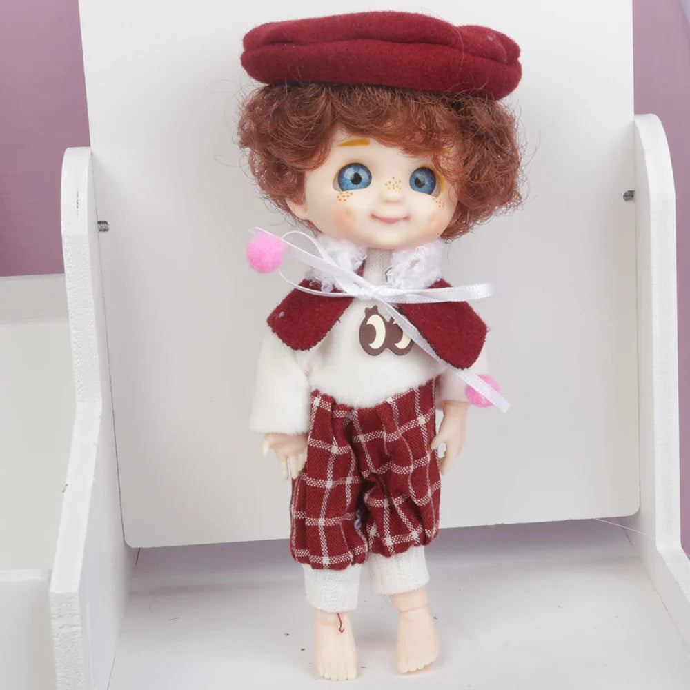 Blue Eyes16cm BJD Doll 13 Moveable Joint Dolls Boy Short Hair BJD Dolls Muilt-type Face Make Up Toy Cartoon Dress Girls  Dolls