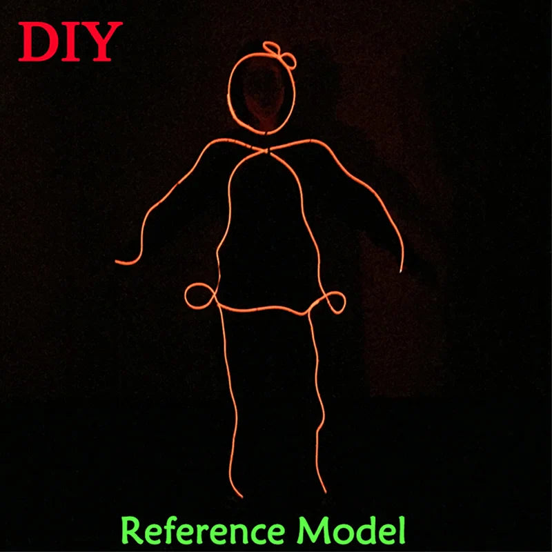 EL Suits New Fashion LED/EL Clothes Luminous Costumes Glow Dance Supplies Light Clothing Men For Holiday DIY Decoration Hot Sale