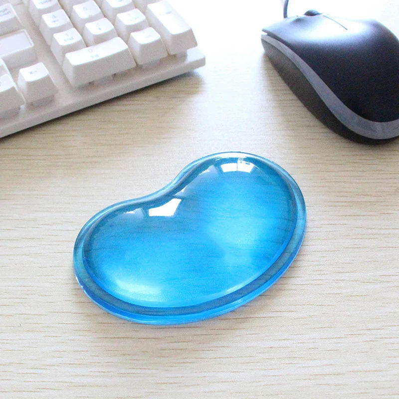 Quality wavy comfort gel mouse wrist pad transparent silicone heart-shaped wrist pad decompression and non-slip comfort