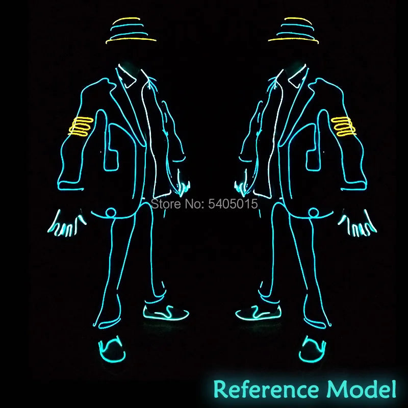 EL Suits Nouveauté Mode Vêtements LED/EL Costumes Lumineux Accessoires de Danse Lumineux Vêtements Hommes pour Décoration DIY de Vacances Vente Chaude