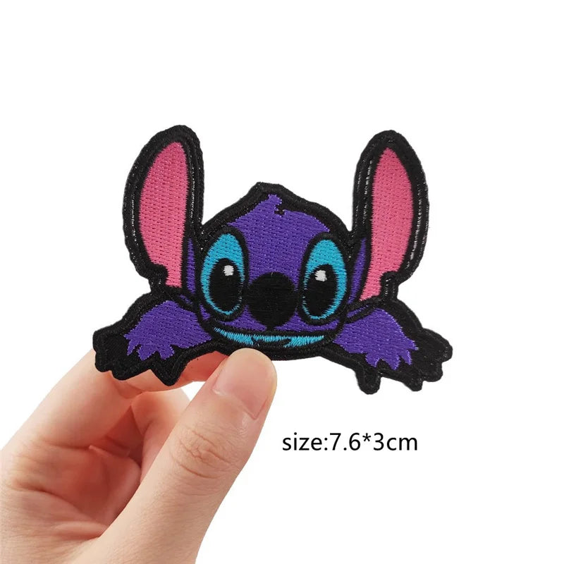 Dessin animé mignon Anime Stitch Écusson thermocollant pour vêtements T-shirt sac chaussures Patch Stitch autocollants pour vêtements autocollant en tissu brodé