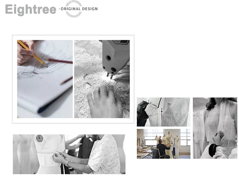 Eightree Robes de mariée modernes 2025, robes de mariée ligne A, robes de mariée bustier cœur asymétriques, robes glamour Vestidos De Novia personnalisées