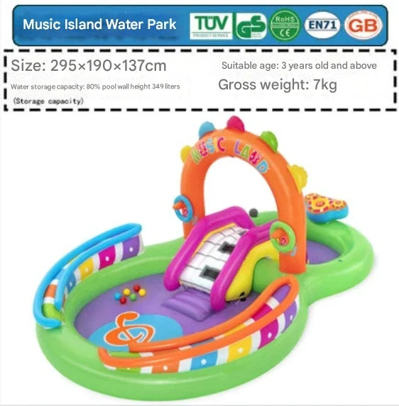 Bestway 53117  Hot Sale Kids Summer Water Party Pool rainbow Ring Inflatable Play Center Pool Garden Kiddie Pool