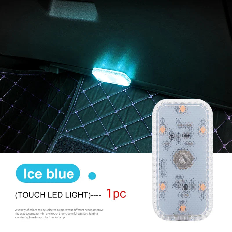 LED tactile lumière Mini sans fil voiture éclairage intérieur Auto toit plafond lampe de lecture pour porte pied coffre boîte de rangement USB charge