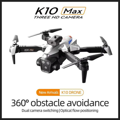 K10 Max Hot Sale Low Price High Quality Mini Foldable Three Camera Professional RC Beginner Drone Quadcopter Kids Gift Toy