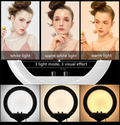 18-Inch Wheel Ring Light with Phone Holder Stand Remote Controller & Carrying Bag 1 Piece Photographic Lighting Excellent Value