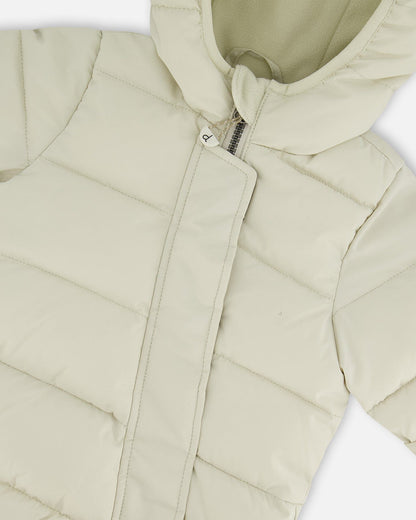 One-Piece Baby Cloud Packable Snowsuit Designed For Car Seat Off-White