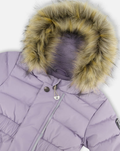 One-Piece Baby Original Puffy Snowsuit Purple Gray