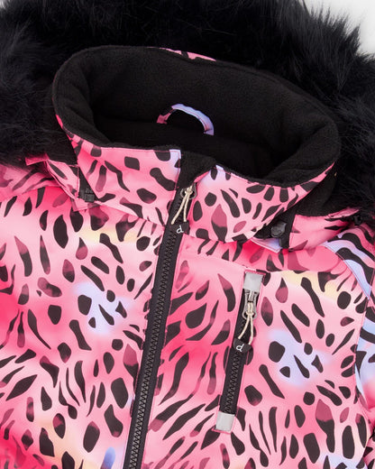 Combinaison de Neige Une Pièce Léopard et Zèbre Multicolore