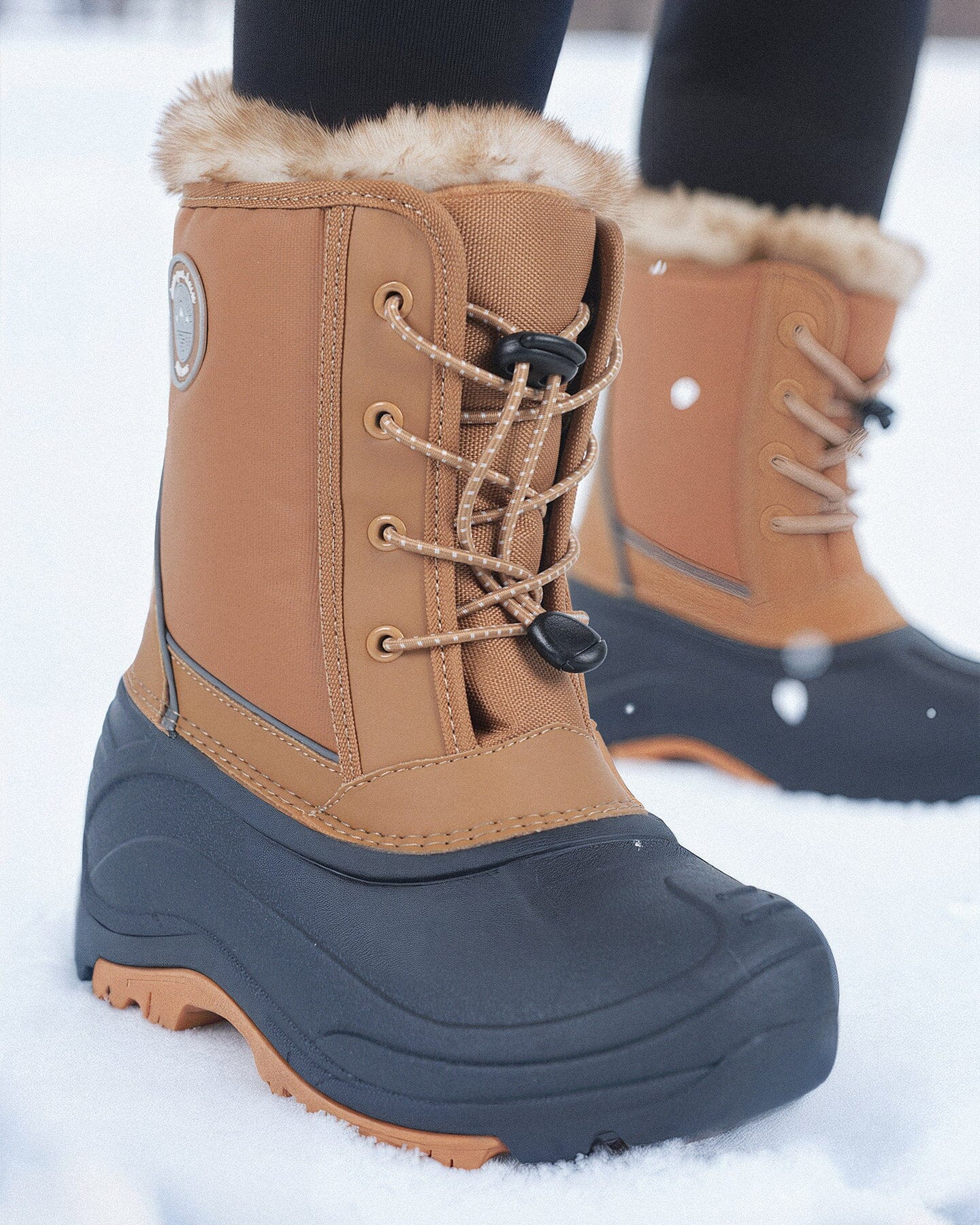 Bottes d'hiver Brun Sucré avec Doublure Amovible