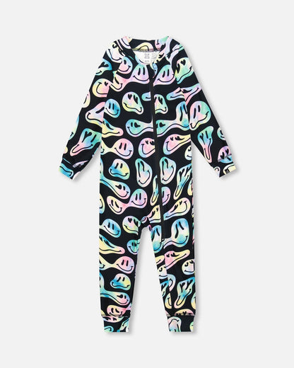 One-Piece Thermal Underwear Smiley Face Girl