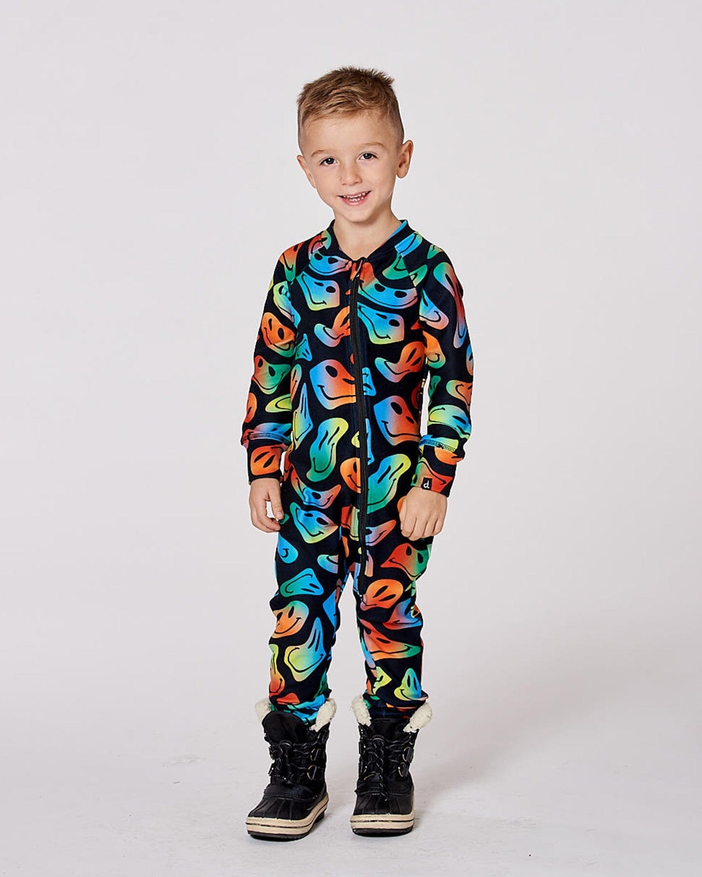 One-Piece Thermal Underwear Smiley Face Boy