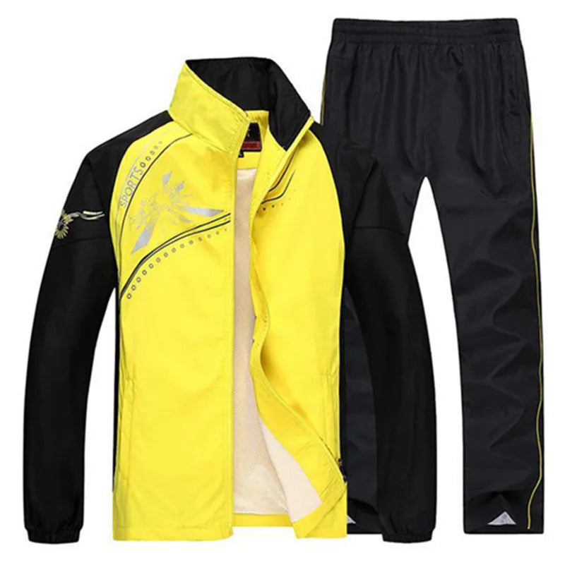 Ensemble de survêtement pour homme, collection printemps-automne, imprimé, 2 pièces : veste et pantalon, tenue de sport décontractée.