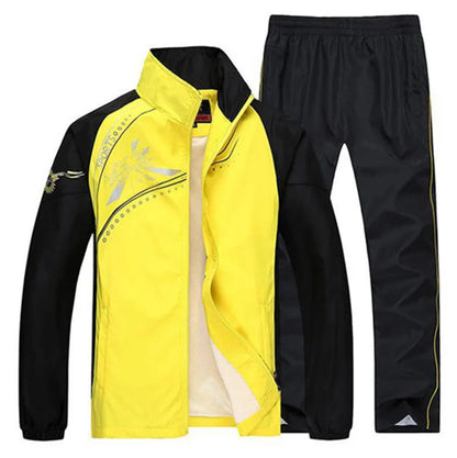 Ensemble de survêtement pour homme, collection printemps-automne, imprimé, 2 pièces : veste et pantalon, tenue de sport décontractée.