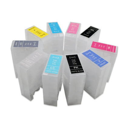 60ML 10Colors Empty Refillable Ink Cartridge For Epson Surecolor SC-P700 SC-P900 P908 P700 P900 T47A T46S Inkjet Printers