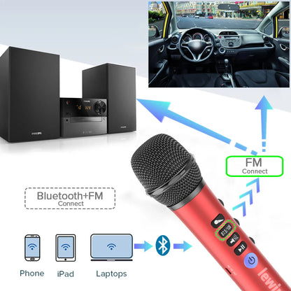 Lewinner L-698 Wireless Karaoke Microphone Bluetooth Speaker 2in1 Handheld Sing & Recording Portable KTV Player for iOS/Android
