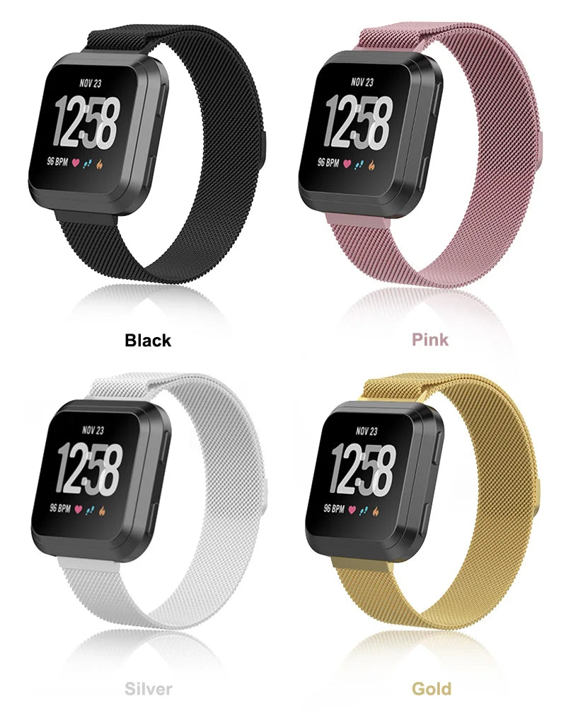Metal Strap For Fitbit Versa 2 3 4 Lite Sense Band Wrist Milanese Sense 2 Replacement Magnetic Loop Bracelet Fit Bit Watchband
