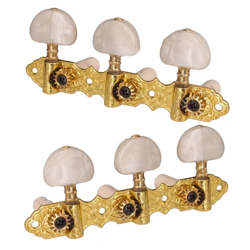 Un ensemble de cordes de guitare classique en or, chevilles de réglage, têtes de Machine avec perle blanche, grand bouton demi-cercle, accessoires