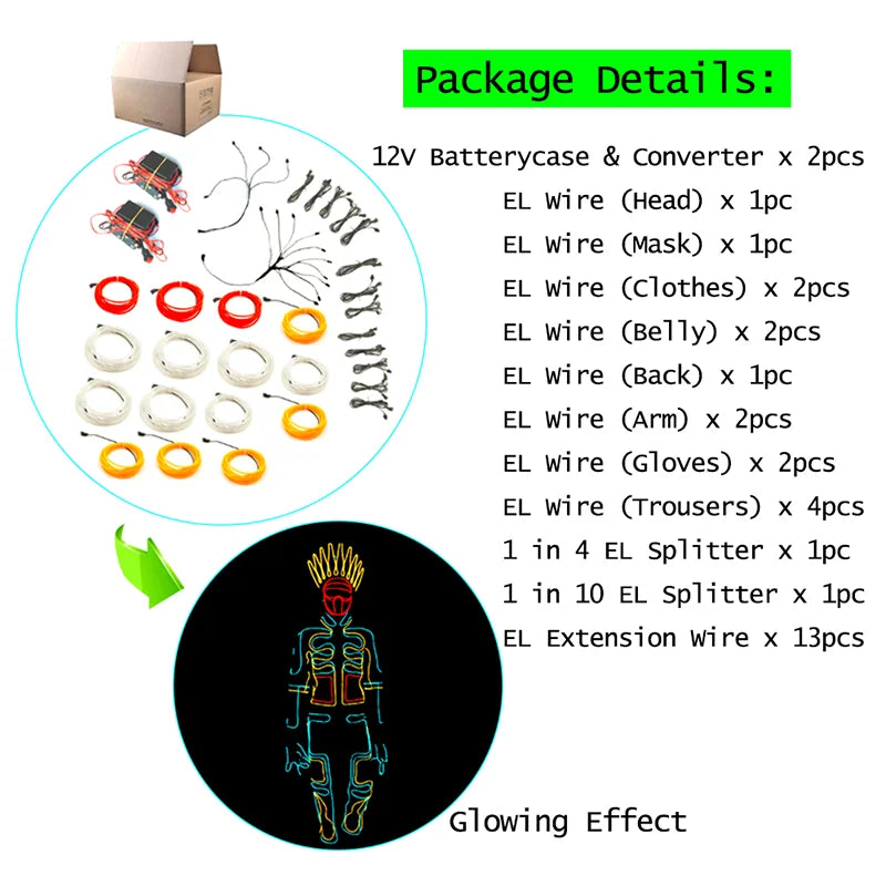 EL Suits Nouveauté Mode Vêtements LED/EL Costumes Lumineux Accessoires de Danse Lumineux Vêtements Hommes pour Décoration DIY de Vacances Vente Chaude