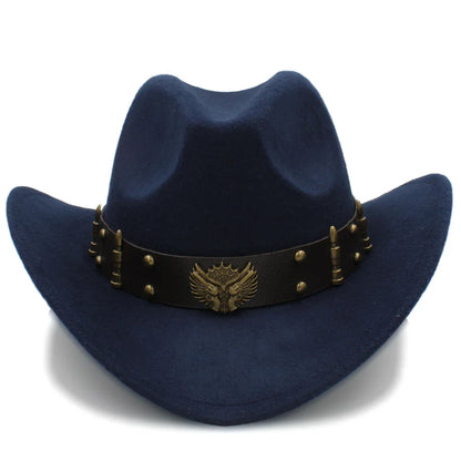 2 tailles hommes femmes chapeaux de cow-boy Western bord large Panama chapeau de soleil extérieur Fedora casquette Trilby Sombrero fête voyage taille US 7 1/4 UK L