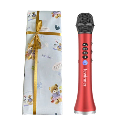 Lewinner L-698 Wireless Karaoke Microphone Bluetooth Speaker 2in1 Handheld Sing & Recording Portable KTV Player for iOS/Android