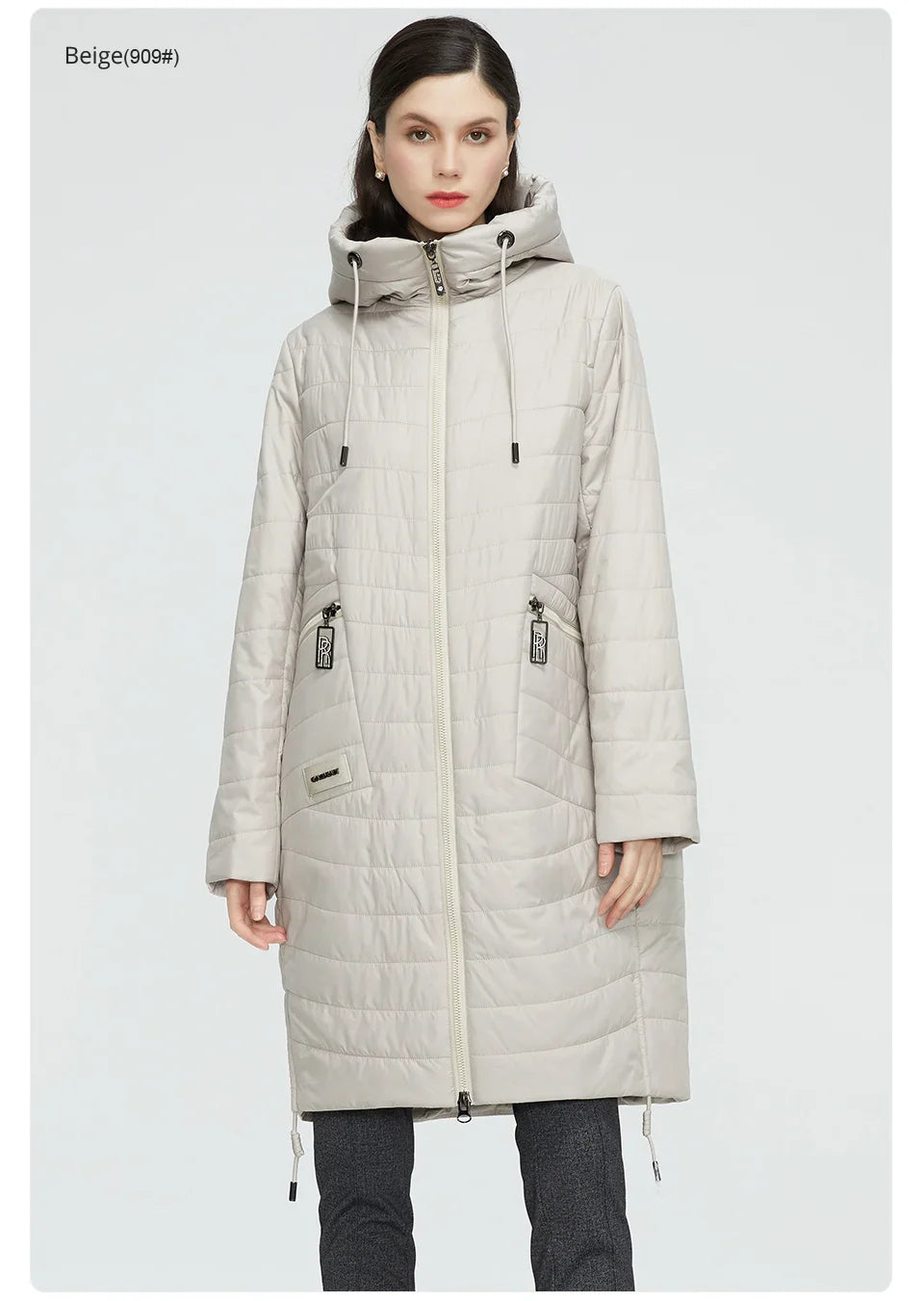 GASMAN 2022 Spring Autumn Jacket Women fashion casual long parka coat padded female stand-up Collar hooded ladies jackets 81858