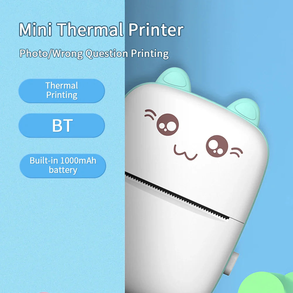 Portable Mini Thermal Printer Photo Printer Business/Home No Ink Required To Print Small Ticket/Labels/Picture Imprimante 203PDI