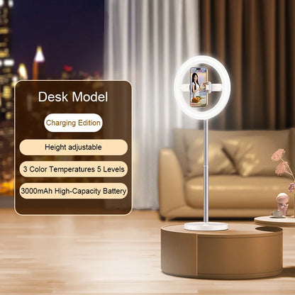 Foldable Content creator Kit Video Live  Photographic Flexible Floor Stand Selfie Ring Light WIth Stand for Video Recording