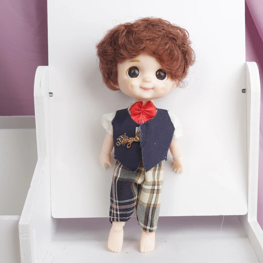 Blue Eyes16cm BJD Doll 13 Moveable Joint Dolls Boy Short Hair BJD Dolls Muilt-type Face Make Up Toy Cartoon Dress Girls  Dolls