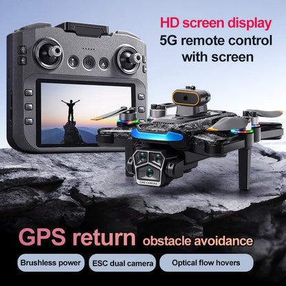New A14 Pro MAX Drone Camera 4K HD  GPS Mini Drone Obstacle Avoidance Professional Brushless RC UAV Drone with Screen Remote