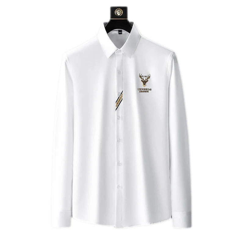 Spring New Men's Shirt Fashion Slim  Long Sleeves Casual Simple 2022