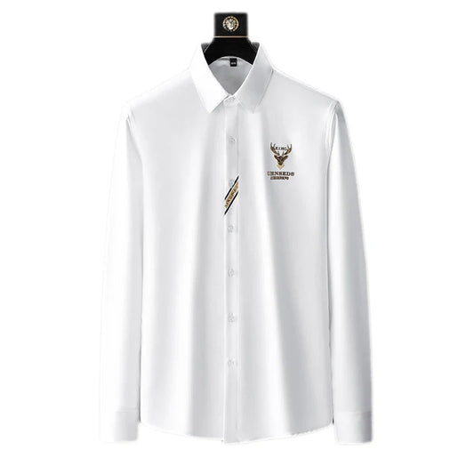 Spring New Men's Shirt Fashion Slim  Long Sleeves Casual Simple 2022