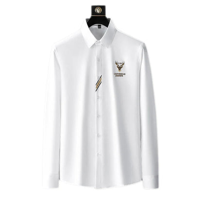 Spring New Men's Shirt Fashion Slim  Long Sleeves Casual Simple 2022