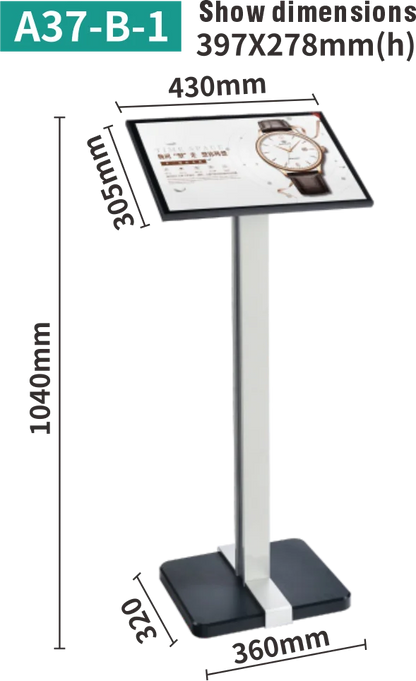 Présentoir vertical au sol pour signalétique de vitrine, panneau promotionnel pour centre commercial