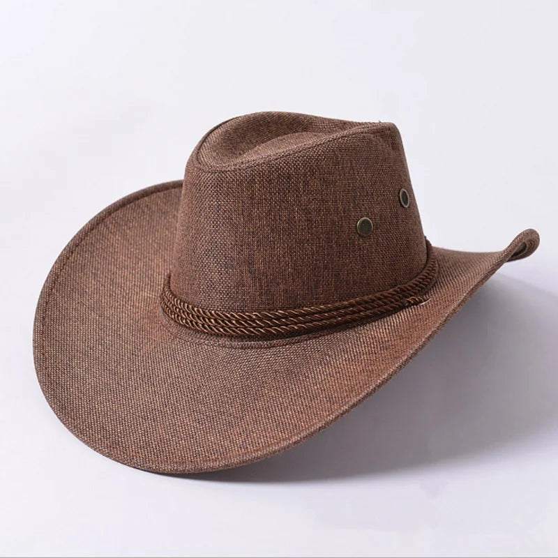Spring Autumn Wide Brim Solid Color Men Jazz Hat Unisex Sun Protection Outdoor Women Top Hat Cowboy Cap