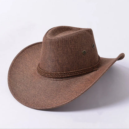 Spring Autumn Wide Brim Solid Color Men Jazz Hat Unisex Sun Protection Outdoor Women Top Hat Cowboy Cap