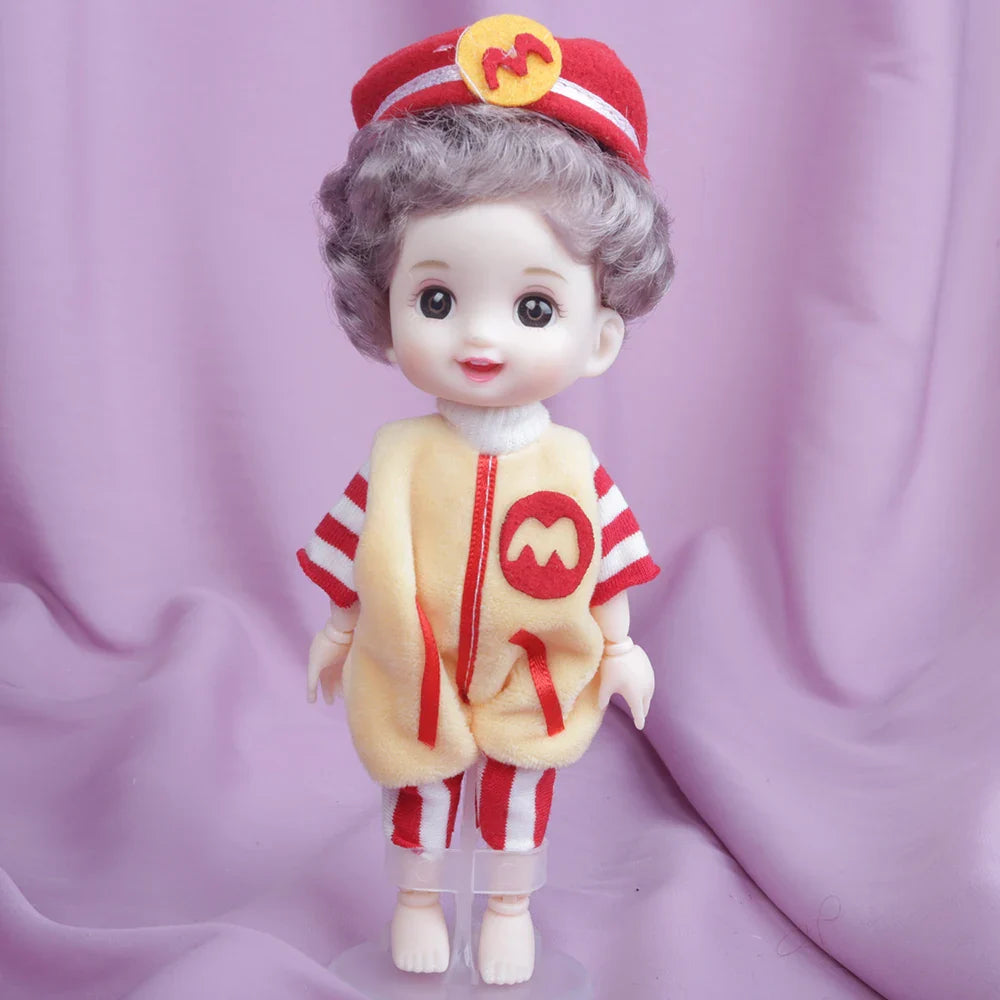 Blue Eyes16cm BJD Doll 13 Moveable Joint Dolls Boy Short Hair BJD Dolls Muilt-type Face Make Up Toy Cartoon Dress Girls  Dolls