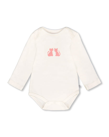 Organic Cotton Long Sleeve Romper Off-White Floral