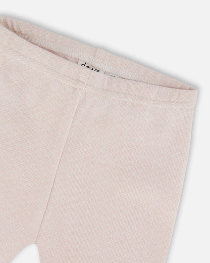 Bi-Material Dress And Leggings Set Old Pink