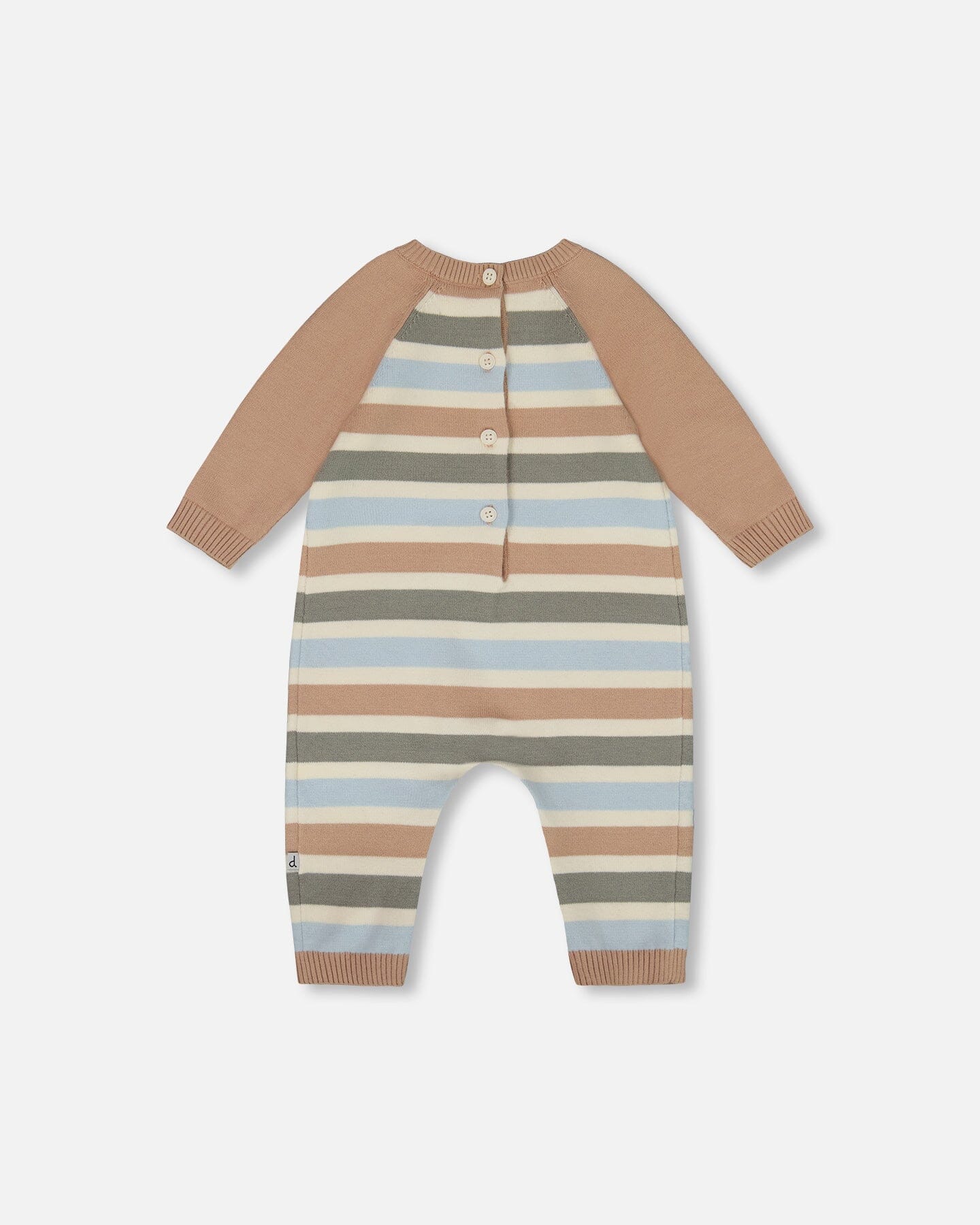 Knitted Romper Blue And Green Stripes
