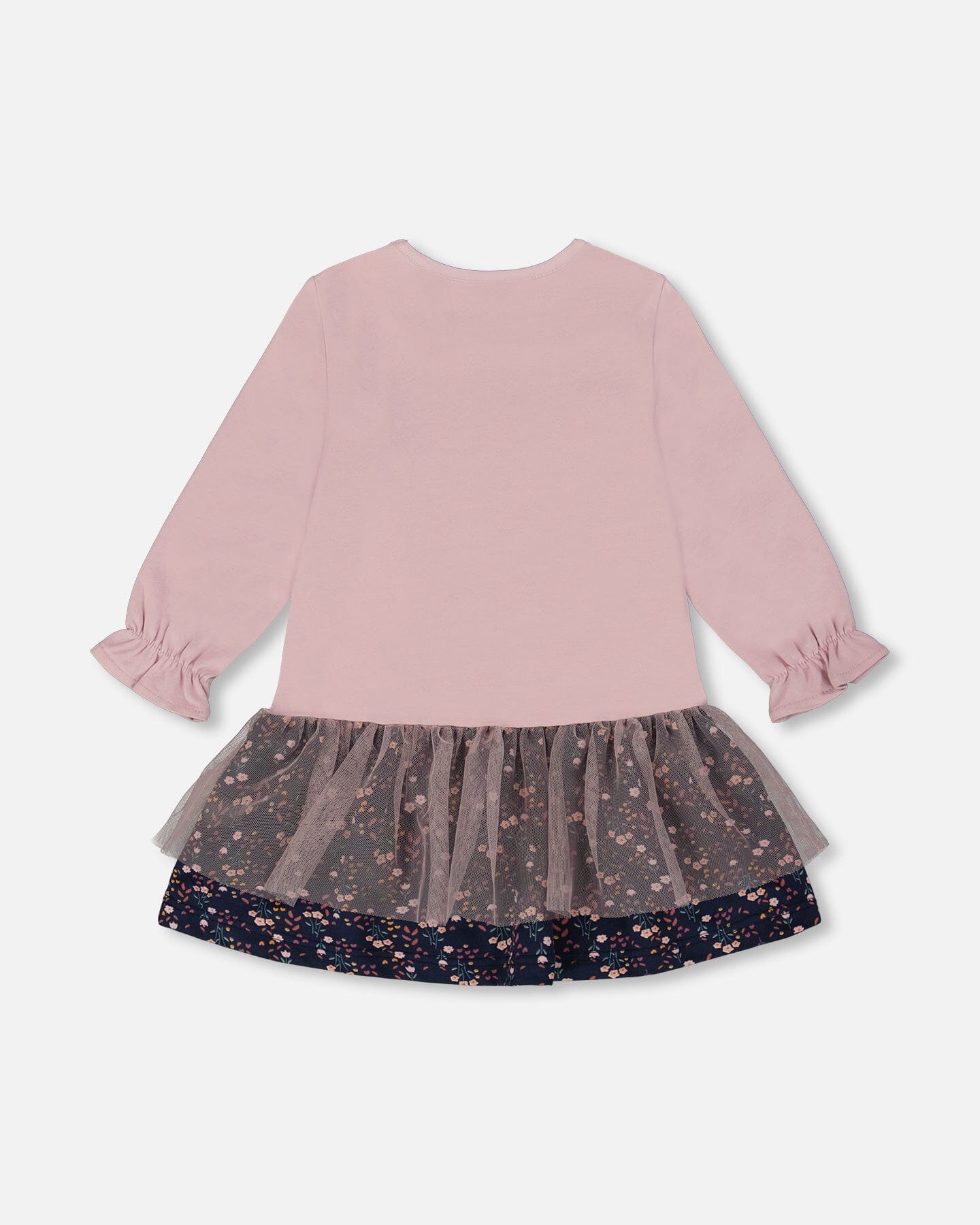 Bi-Material Dress Dusty Pink