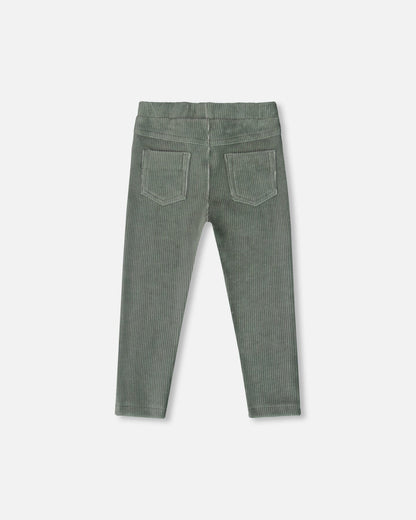 Stretch Velour Tregging Jade Green