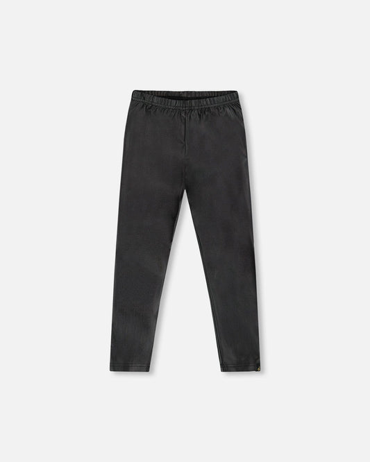 Shiny Stretch Jersey Leggings Black