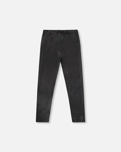 Shiny Stretch Jersey Leggings Black
