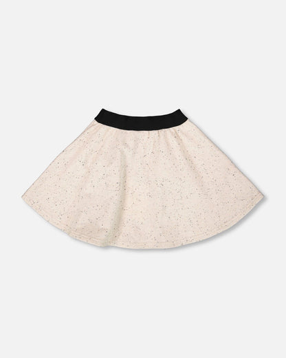 Glittering French Terry Skirt Beige And Black