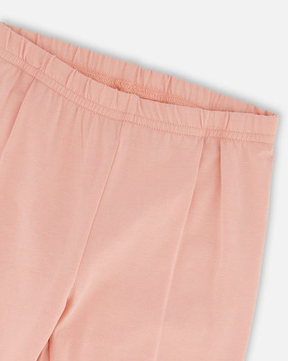 Organic Cotton Leggings Dusty Pink With Unicorn Print