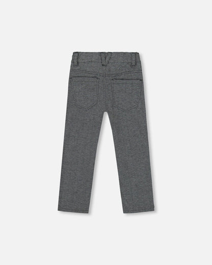 Pantalon Jacquard Extensible Chevrons Gris