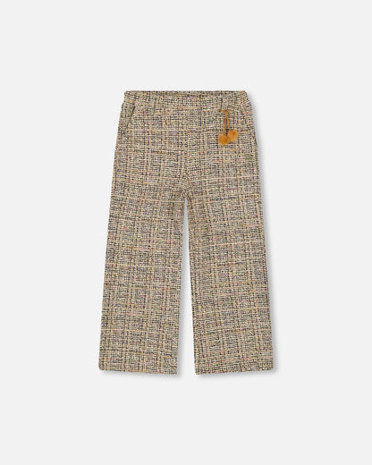 Tweed Flare Pants Beige And Black