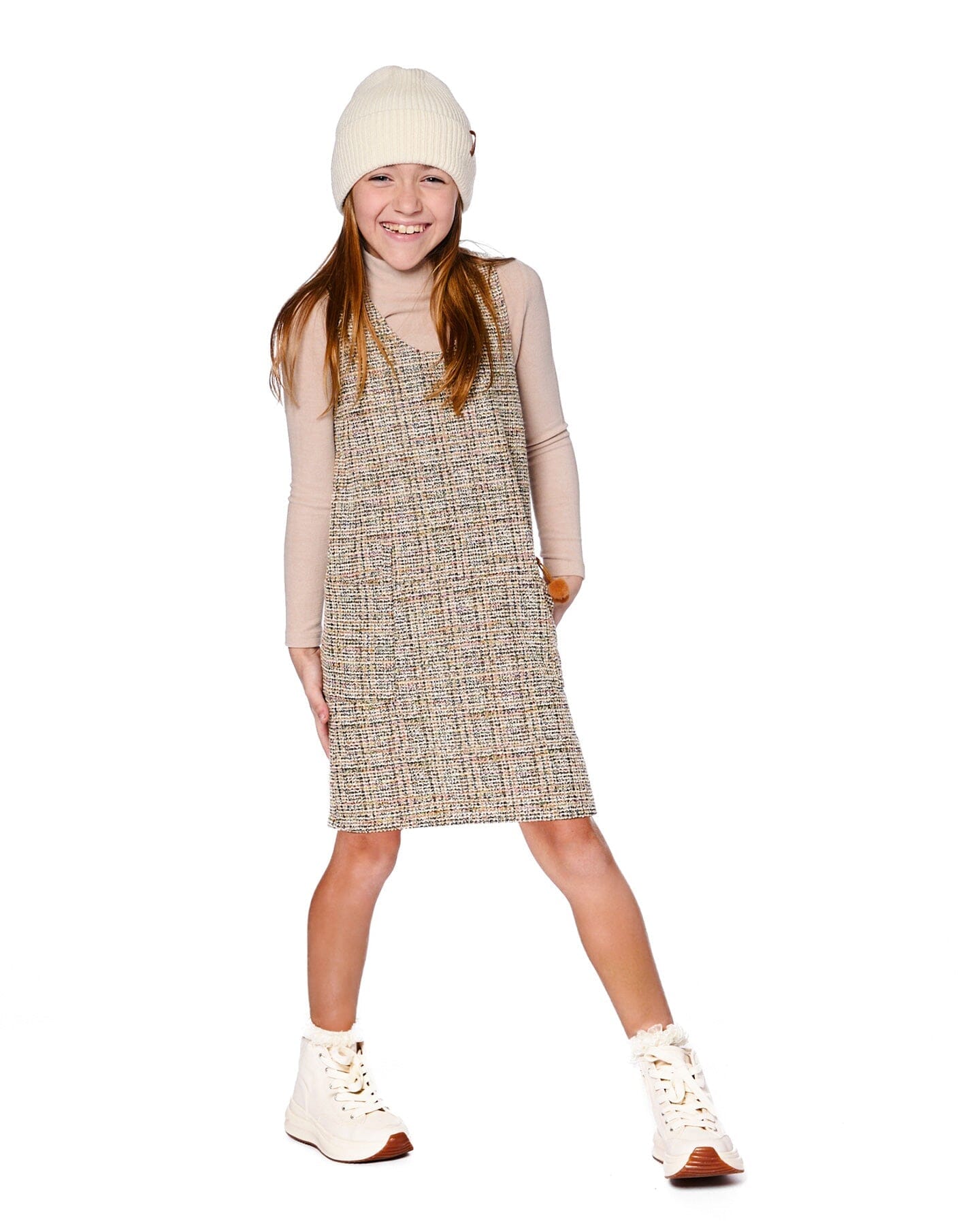 Tweed Jumper Beige And Black