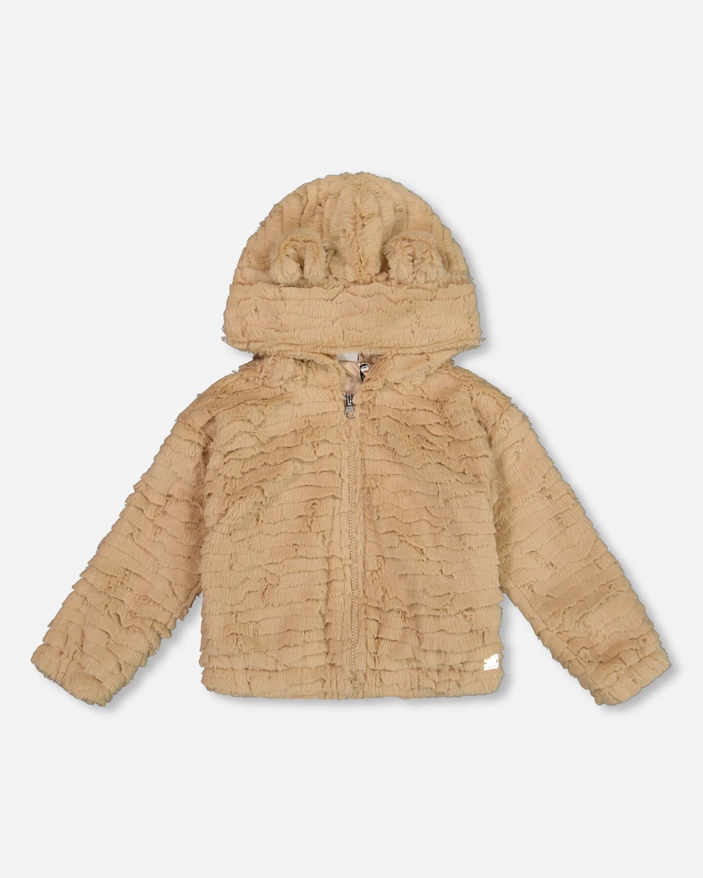 Faux Fur Hooded Jacket Nougat